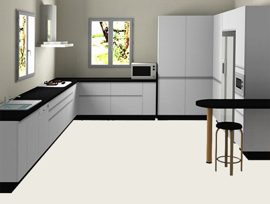 L Shape Modular Kitchen