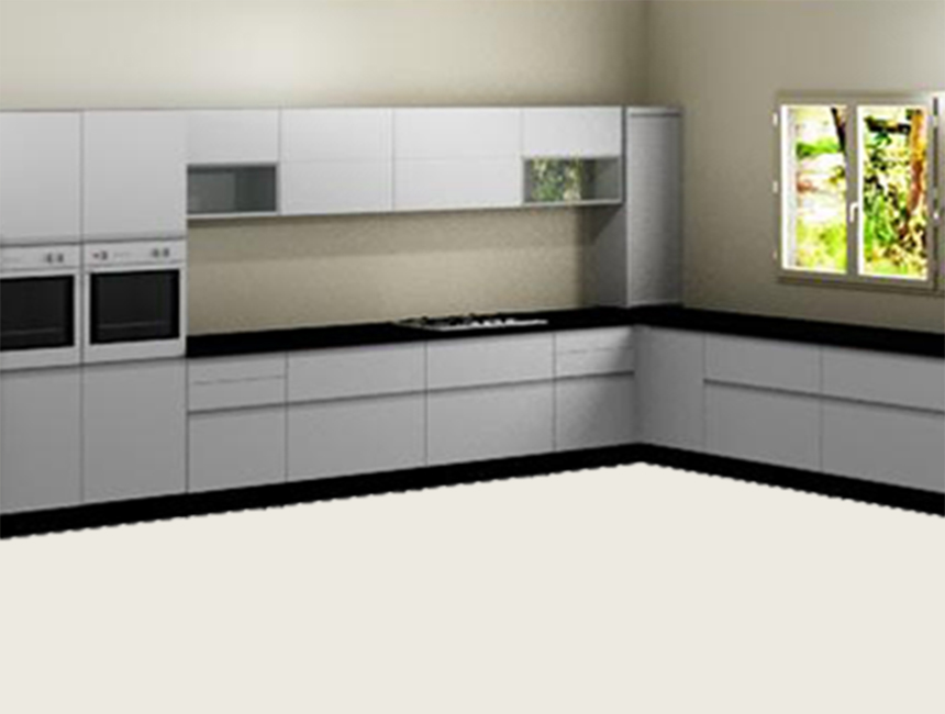 L Shape Modular Kitchen