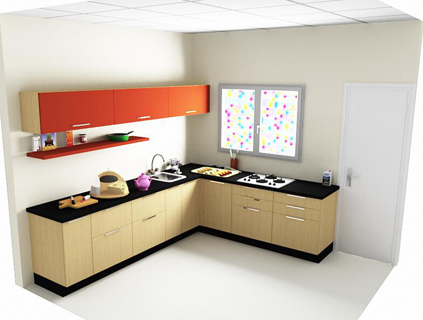 L Shape Modular Kitchen