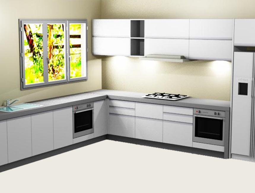 L Shape Modular Kitchen