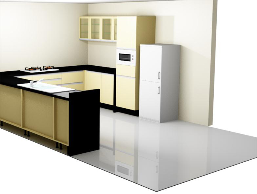 U Shape Modular Kitchen